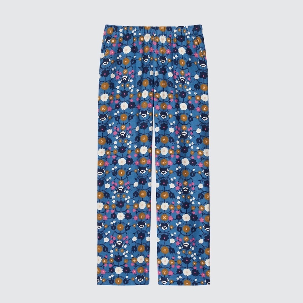 NWT Uniqlo x Princesse Tam Tam Flannel Floral Pants in Light Blue Women’s XS - Picture 1 of 11